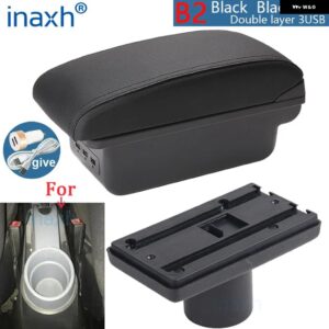 シート IBIZA アームレスト ボックス IBIZA 6J IBIZA 6L 中央 店舗内容 カップ ホルダー 付き 収納 ボックス USB 付き灰皿商品 - B3 black white 3USB