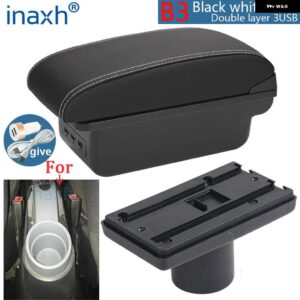 シート IBIZA アームレスト ボックス IBIZA 6J IBIZA 6L 中央 店舗内容 カップ ホルダー 付き 収納 ボックス USB 付き灰皿商品 - B2 Black line 3USB