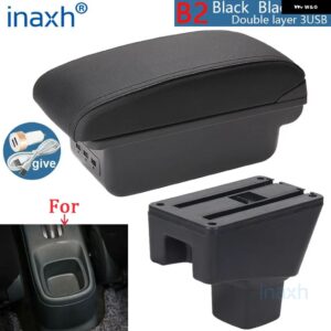 SUZUKI SX4 アームレスト 内装パーツ 車 アームレスト ボックス レトロパーツ 収納 ボックス カーアクセサリー 内装詳細 USB - B1 Black red 3USB