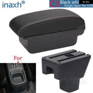 SUZUKI SX4 アームレスト 内装パーツ 車 アームレスト ボックス レトロパーツ 収納 ボックス カーアクセサリー 内装詳細 USB - C3 black white NOUSB