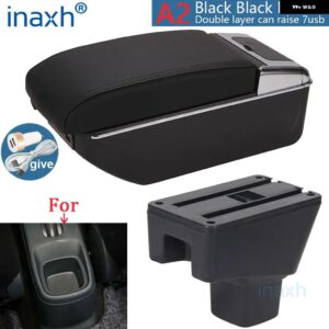 SUZUKI SX4 アームレスト ボックス 内装パーツ アッシュラック アームレスト レトロパーツ 収納 ボックス カーアクセサリー 内装詳細 USB - A1 Black red 7USB