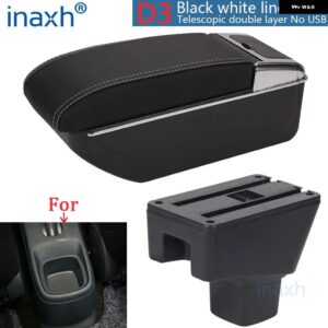 SUZUKI SX4 アームレスト ボックス 内装パーツ アッシュラック アームレスト レトロパーツ 収納 ボックス カーアクセサリー 内装詳細 USB - D3 Black white NoUSB