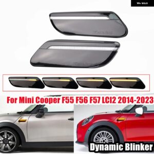 2個 ダイナミック LED フェンダーサイド マーカーライト シーケンシャル ウィンカーランプ ミニクーパー F55 F56 F57 LCI2 2014-2022 63137298347 - Dynamic Crystal