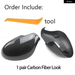 カーボンパターンミラー カバー ブラックミラー カバー セアト レオン MK1 1メートル 1999-2006 交換 スタイル カービューミラー カバー - Carbon Fiber Look