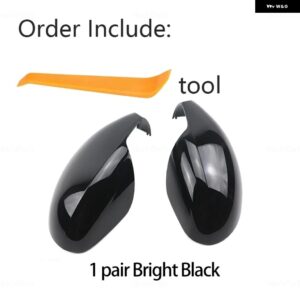 SEAT TOLEDO MK3 5P 2004-2009 バックミラー カバー サイド ウイング フレーム カバー トリム カーボンルック と - black