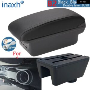 シートイビサ アームレスト ボックス シートイビサ6Jイビサ6L アームレスト 自動 収納 ボックス レトロパーツ インテリア カーアクセサリーアーム - B2 Black line 3USB