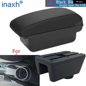 シートイビサ アームレスト ボックス シートイビサ6Jイビサ6L アームレスト 自動 収納 ボックス レトロパーツ インテリア カーアクセサリーアーム - C2 Black line NO USB