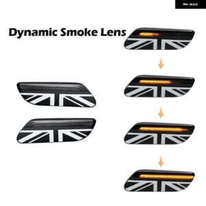 2個 LED サイド マーカーライト ミニクーパー F55 F56 F57 LCI2 2021-24 アンバー ウィンカーランプ - Smoke lens