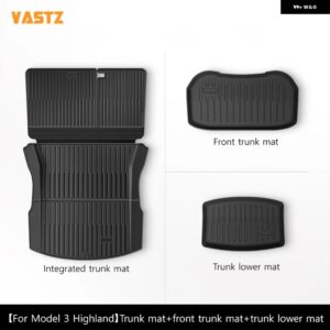 一体型 トランク マット モデルY 2021-2024 モデル3 2024 2025 リアフロント全ウェザー型 防水 車内ライナー パッド - Model Y 21-24 3PCS