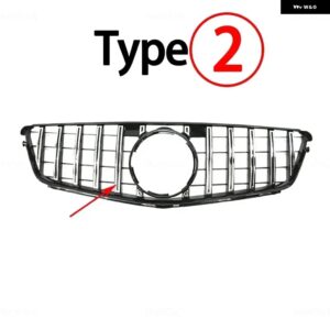 フロントフード グリル レーシングバンパー グリル 外装 部品 メルセデス W204 Cクラス セダン/サルーン C180 C200 C300 2008-2014 アクセサリー - Type 2