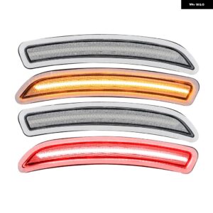 4X フロントリア LED サイド マーカーライト ミニクーパー F55 F56 F57 2014-19 フロント アンバー リアレッド インジケーター - Clear Lens