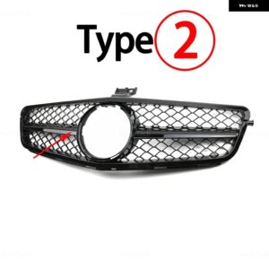 フロントフード グリル メルセデス W204 Cクラス セダン/サルーン C180 C200 C300 2007-2014 交換レーシングバンパー スタイリング - Type 2