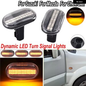 スズキ 2個 LED ダイナミックサイド マーカーライト ウィンカー インジケーター シーケンシャルランプ ジムニー JB64W シエラ JB74 - 30LED Crystal lens