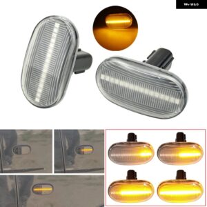 スズキ 2個 LED ダイナミックサイド マーカーライト ウィンカー インジケーター シーケンシャルランプ ジムニー JB64W シエラ JB74 - 15LED Crystal lens