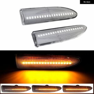 ランプ JAGUAR X-TYPE 2002-2009 2個 LED 流れるウィンカーシーケンシャルブリンカーサイド マーカーライト - Dynamic Crystal