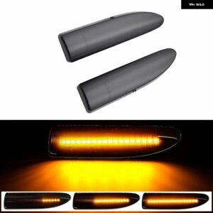 ランプ JAGUAR X-TYPE 2002-2009 2個 LED 流れるウィンカーシーケンシャルブリンカーサイド マーカーライト - Dynamic Smoked