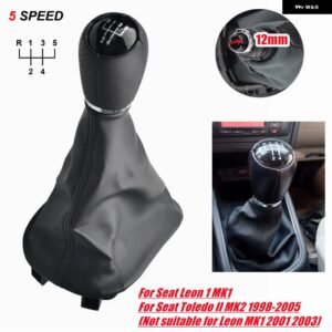セアト レオン 1 MK1 トレド II MK2 1998-2005 ギア シフト ノブシフター レバー アームスティックヘッドボールゲートル ブーツ カバー ケースカラー - 5 speed