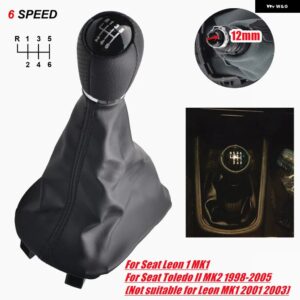 セアト レオン 1 MK1 トレド II MK2 1998-2005 ギア シフト ノブシフター レバー アームスティックヘッドボールゲートル ブーツ カバー ケースカラー - 6 speed