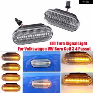LED ダイナミックフェンダーサイド マーカーライト ウィンカーランプ VW ゴルフ 4 3 パサート ポロ アマロック フォックス ビートル ルポ シャラン ボラ - Dynamic Crystal