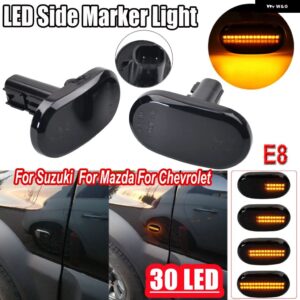 スズキ 2個 ジムニー B64W JB74 JB23 JB64 マツダ AZ オフロード JM23W LED サイドマーカー流れるウィンカーダイナ - Smoked 30LED