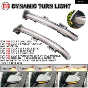 VW ゴルフ 7 VII MK7.5 ジェッタ MK7 トゥーラン ダイナミック ウインカー LED サイド ウイング バックミラー インジケーター ウインカー シーケンシャル - Dynamic Crystal