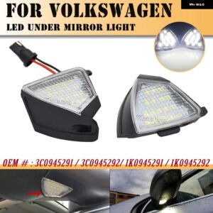 2個 右+左バックミラー インジケーター LED ウィンカーライトサイドステアリングランプ VW パサート B6 ゴルフ 5 ジェッタ MK5 - Puddle Light