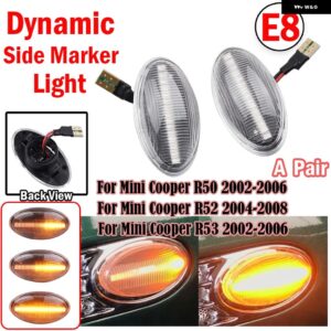 ミニクーパー R50 R53 2002-2006 ダイナミック LED ウィンカーサイド マーカーライト ミニクーパー R52 2004-2008 LED サイドリピーターランプ - Dynamic Crystal