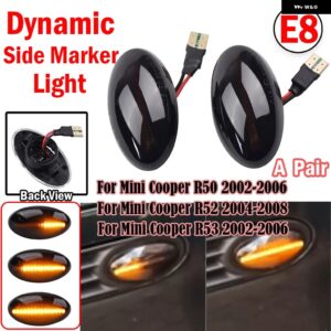ミニクーパー R50 R53 2002-2006 ダイナミック LED ウィンカーサイド マーカーライト ミニクーパー R52 2004-2008 LED サイドリピーターランプ - Dynamic Smoked