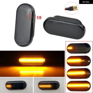 2個 LED ダイナミックウィンカー ウインカーシーケンシャルミラー インジケーター ライトシートレオン フォーカス MK2 イビサアルテア XL - 15 LED Smoked Black