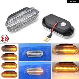 2個 LED ダイナミックウィンカー ウインカーシーケンシャルミラー インジケーター ライトシートレオン フォーカス MK2 イビサアルテア XL - 15 LED Crystal