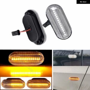 2個 LED ダイナミックウィンカー ウインカーシーケンシャルミラー インジケーター ライトシートレオン フォーカス MK2 イビサアルテア XL - 18 LED Crystal