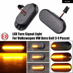 2個 LED ダイナミックウィンカー ウインカーシーケンシャルミラー インジケーター ライトシートレオン フォーカス MK2 イビサアルテア XL - 18 LED Smoked Black