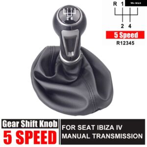 5/6速 マニュアル ギア シフト ノブシフター レバー スティックゲートル ブーツ カバー ケースシート IBIZA IV - 5 speed