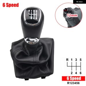 カー スタイリング 5/6スピード ギアスティック シフト ノブ革 ブーツ シュコダ オクタヴィア A5 A6 38231-2012 - 6 speed