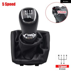 カー スタイリング 5/6スピード ギアスティック シフト ノブ革 ブーツ シュコダ オクタヴィア A5 A6 38231-2012 - 5 speed