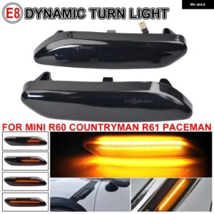 ダイナミック LED サイドマーカー ミニクーパー R60 R61 2010-2015-17 LED 流れる ウィンカーランプ ミニカントリーマン - Dynamic Smoked