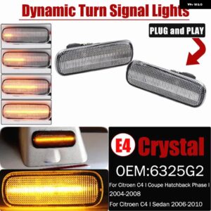 2X LED ダイナミックサイドミラー ウインカー ウィンカーライト 6325G2 シトロエン C4 I クーペ ハッチバック フェーズ I シトロエン C4 I セダン - Dynamic Crystal