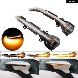 2ピース LED サイドミラー インジケーター ウインカーライト ダイナミックウィンカー ランプシートレオン III MK3 5F ST FR キュプラアロナ KJ7 - Crystal Lens