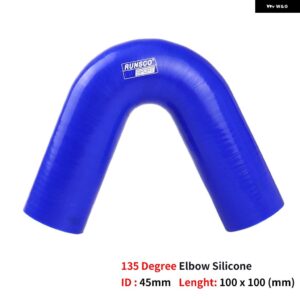 ID 38 45 51 63 76 89MM 135 度エルボシリコンホースコネクタインタークーラーターボ吸気管カプラーシリコン パイプ - 135-Blue-ID 45mm