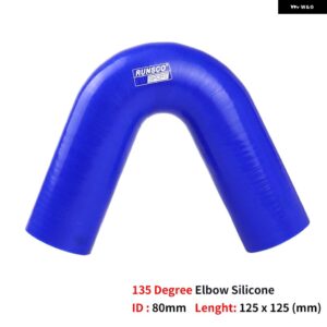 ID 38 45 51 63 76 89MM 135 度エルボシリコンホースコネクタインタークーラーターボ吸気管カプラーシリコン パイプ - 135-Blue-ID 80mm