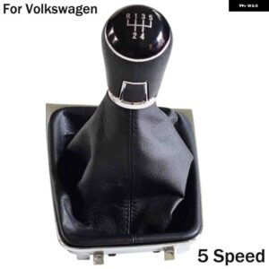VW ゴルフ 7 A7 MK7 GTI GTD 2013-18 車 5/6スピード ギアスティックレベル シフト ノブとレザー ブーツ - 5 speed