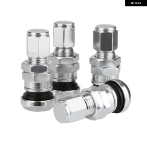 アルミ バルブ メタルホイール タイヤ バルブ ステムキャップ エアカバー 4個 ブルー レッド ブラック シルバー ゴールド グリーン パープル - Silver