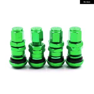 アルミ バルブ メタルホイール タイヤ バルブ ステムキャップ エアカバー 4個 ブルー レッド ブラック シルバー ゴールド グリーン パープル - Green