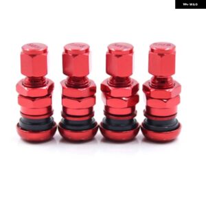 アルミ バルブ メタルホイール タイヤ バルブ ステムキャップ エアカバー 4個 ブルー レッド ブラック シルバー ゴールド グリーン パープル - Red