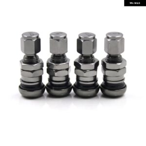 アルミ バルブ メタルホイール タイヤ バルブ ステムキャップ エアカバー 4個 ブルー レッド ブラック シルバー ゴールド グリーン パープル - Dark Grey