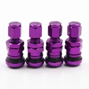 アルミ バルブ メタルホイール タイヤ バルブ ステムキャップ エアカバー 4個 ブルー レッド ブラック シルバー ゴールド グリーン パープル - Lavender