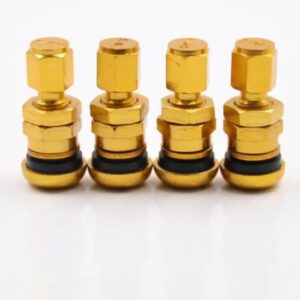 アルミ バルブ メタルホイール タイヤ バルブ ステムキャップ エアカバー 4個 ブルー レッド ブラック シルバー ゴールド グリーン パープル - Gold