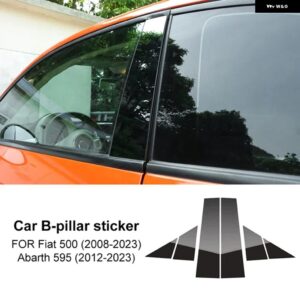 カーボンパターン B ピラー ステッカー フィアット 500 アバルト 595 2012-2016-23 アクセサリー