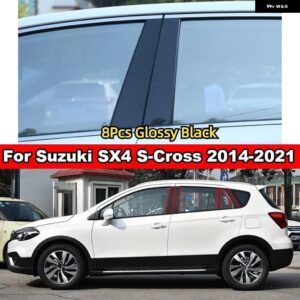 スズキ SX4 ハッチバック スイフト 5ドア SX4 S-CROSS ピラー ポストドアサイドウィンドウ トリム ステッカー カバー 装飾 - For Suzuki SX4 s-cro