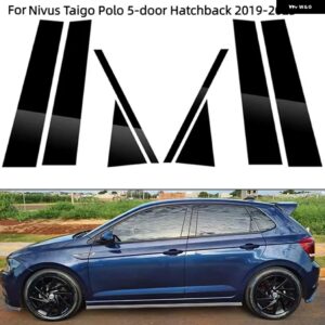 ポリッシュピラー ポスト VW ポロ MK6 ポロ 5ドア ハッチバック ゴルフ 6 MK6 パサート ウィンドウ トリム カバー BC コラム ステッカー - For Taigo Polo 5